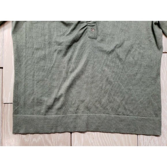 Christian Dior Olive Green Thin Knit Sweater 8 US Medium Cashmere Silk Wool - Picture 3 of 8